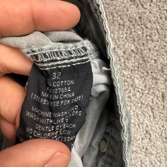 Y2K Gray Cargo Shorts Striped Skate Streetwear Size 32 Blue Rag Indie Boho - Picture 4 of 4